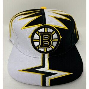 Mitchell & Ness Boston Bruins NHL Hockey Shockwave White Snapback Hat Cap